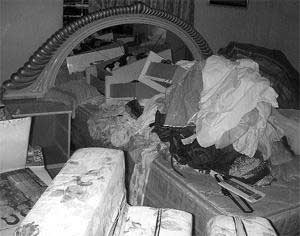 disarray: A view of a bedroom which was completely trashed after gunmen raided the Ramdass family home in Valsayn in the wee hours of December 31. ransack
