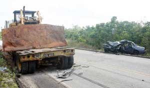 The scene of the accident. (Orlando Charles' photo) traileraccident