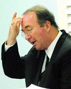 testifying: UDeCOTT chairman Calder Hart on the witness stand yesterday. udecotte