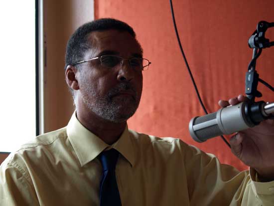 President of Collectivity During Radio Program. frantz