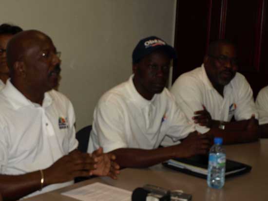 Leader of National Alliance with Island Council Members Hyacinth Richardson and Rudolph Samuel. hyacinth