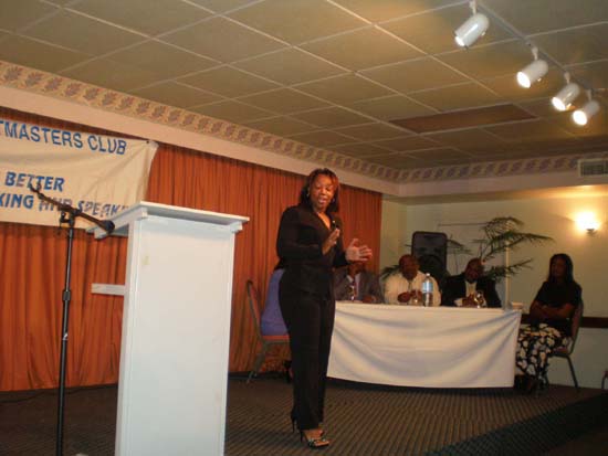 Club President ACB Valerie Brazier during her presentation at last year’s event. ptmcpresident