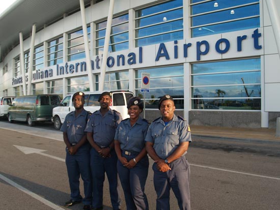 Four members of the VKS just before their departure for Curaçao earlier this week. >From left to right: Alain Richardson, Louis Benders, Bernice Charles and Edwin Bruney. vks