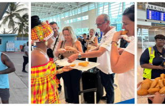 PJIAE Celebrates St. Maarten’s Day with Johnny Cakes for Passengers and Employees.