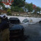 Vehicle Burnt close to gas cylinders.
