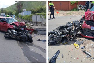 Scooter rider injured in head-on collision on A.Th. Illidge Road; second crash follows.