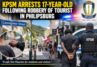 KPSM arrests 17-year-old after tourist robbed of chain in Philipsburg.