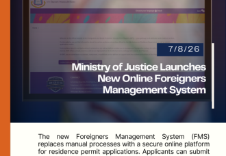 Ministry of Justice Launches New Online Foreigners Management System.