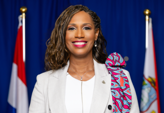  Minister Heyliger Marten celebrates Curacao's historic World Cup debut:  
