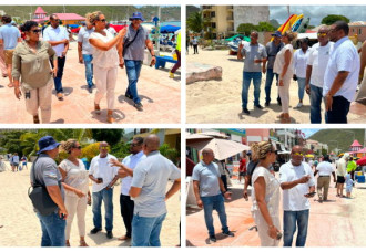 Minister Heyliger-Marten uses busy cruise day walkthrough to assess Boardwalk enforcement, vending and visitor experience.