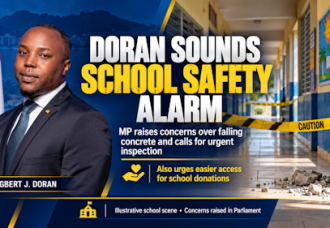 Doran sounds alarm over falling concrete at School, demands urgent action and easier access for donations.